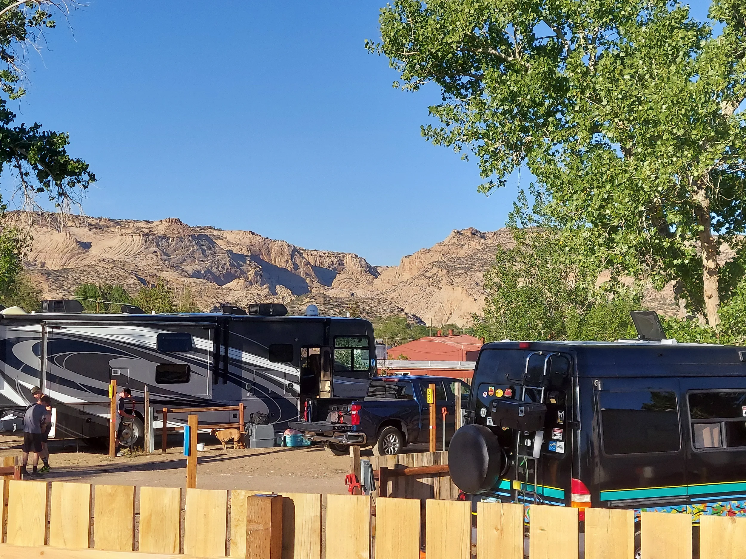 RV Sites with Canyon Backdrop